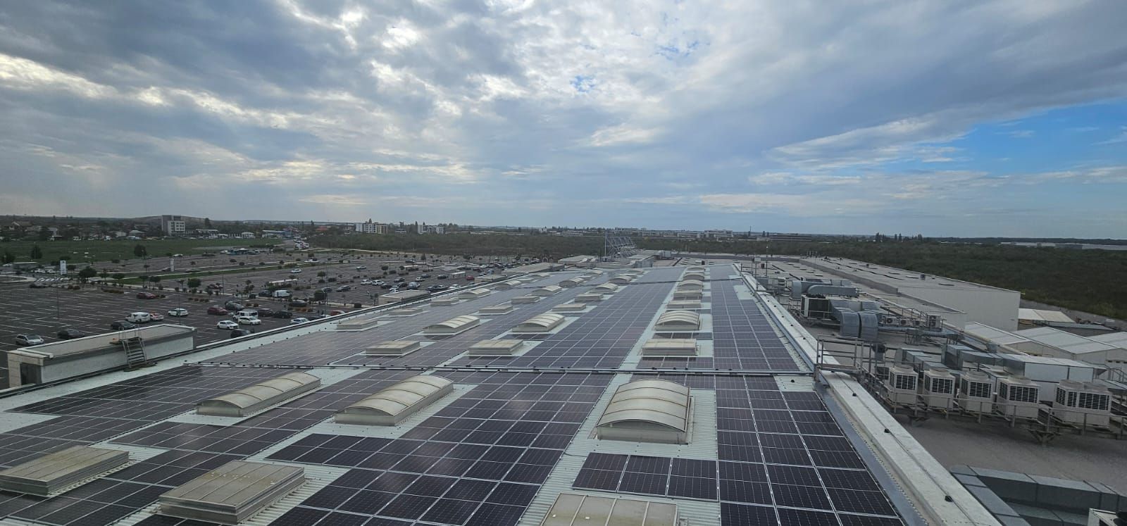 Rooftop solar installation at Colosseum Mall Project, Bucharest